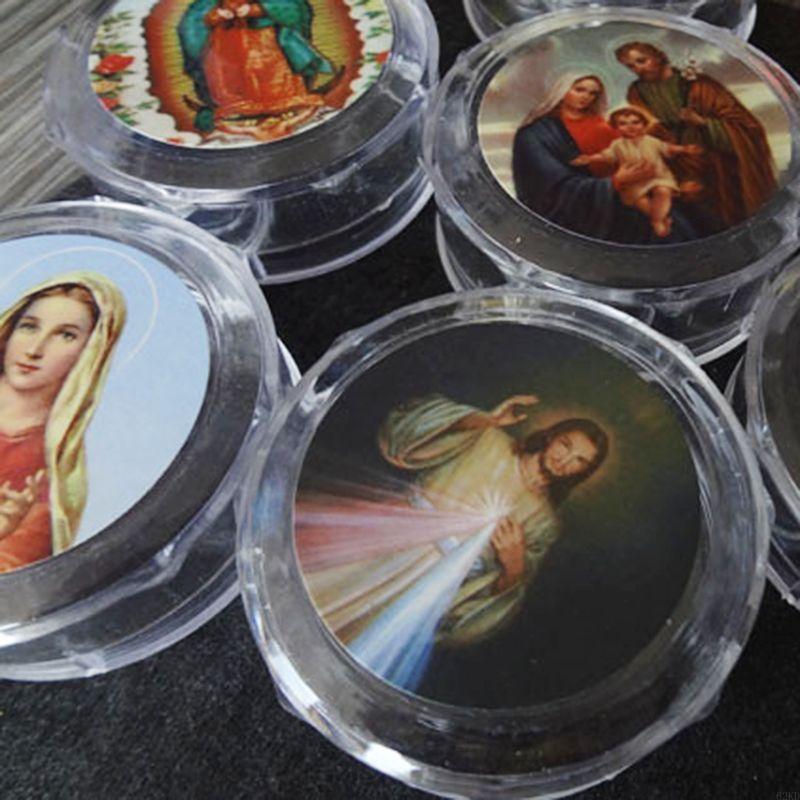62KD 10pcs Plastic Storage Box for Round Beads Catholic Rosary for Cross Religious Ne
