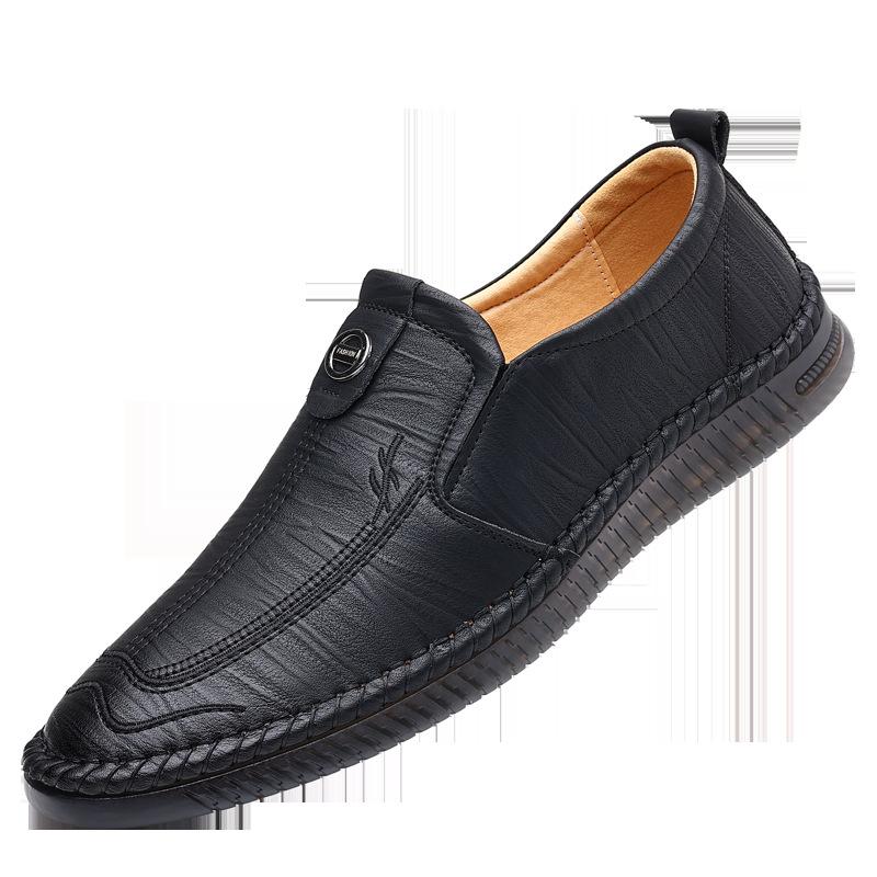 2025 Spring New Men's Shoes Soft Leather Men's Casual Leather Shoes One-pedal Shoes Driving Shoes 2025 Direct Sales