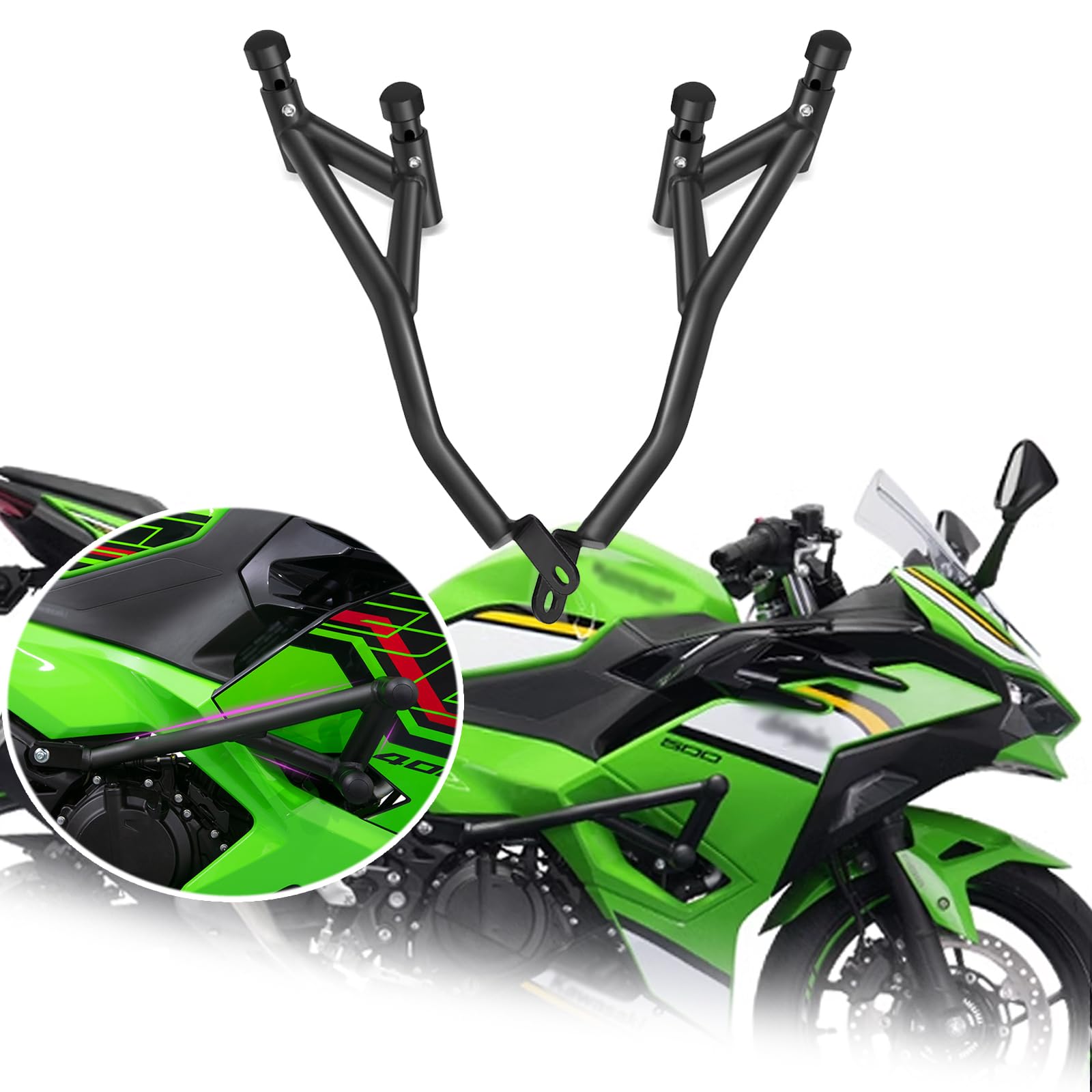 

Мотоциклетный двигатель, шоссейная дуга безопасности, бампер, клетка для станта, защита рамы для Ninja 400, мотоциклетные аксессуары 500/Ninja (2018-2025) - [Использовал]