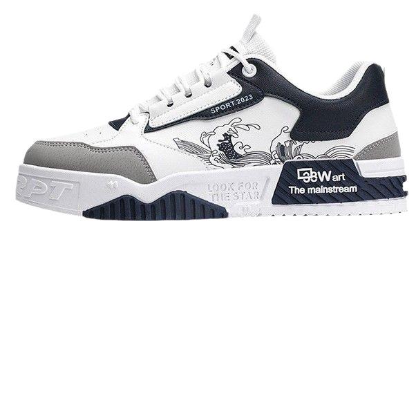 Men's shoes trendy fashion thick baseplate shoes niche personality trendy shoes wear-resistant casual sports shoes student explosion white shoes