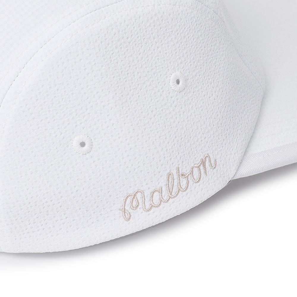MALBON GOLF Seersucker Wide-Bridal Cap Off White