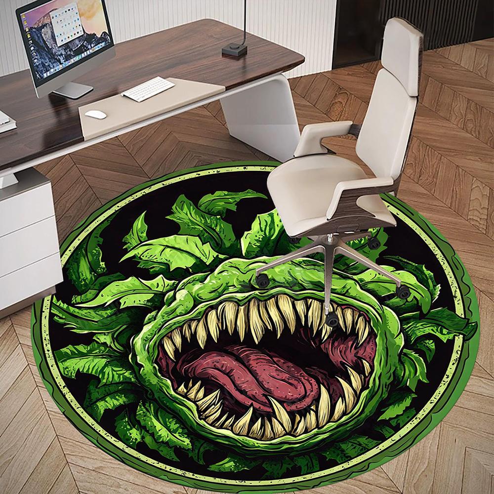 1PC plant monster Office Round Area Rug, Under Office Chairs Bedroom Living Room Home Decor, Carpet for Office -1110160