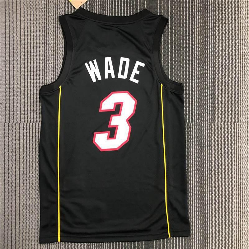 Camisa de Basquete Miami Heat Estampa Personalizada Jovem Adulto Roupa Esportiva de Performance Tecido Respirável de Carvão de Bambu