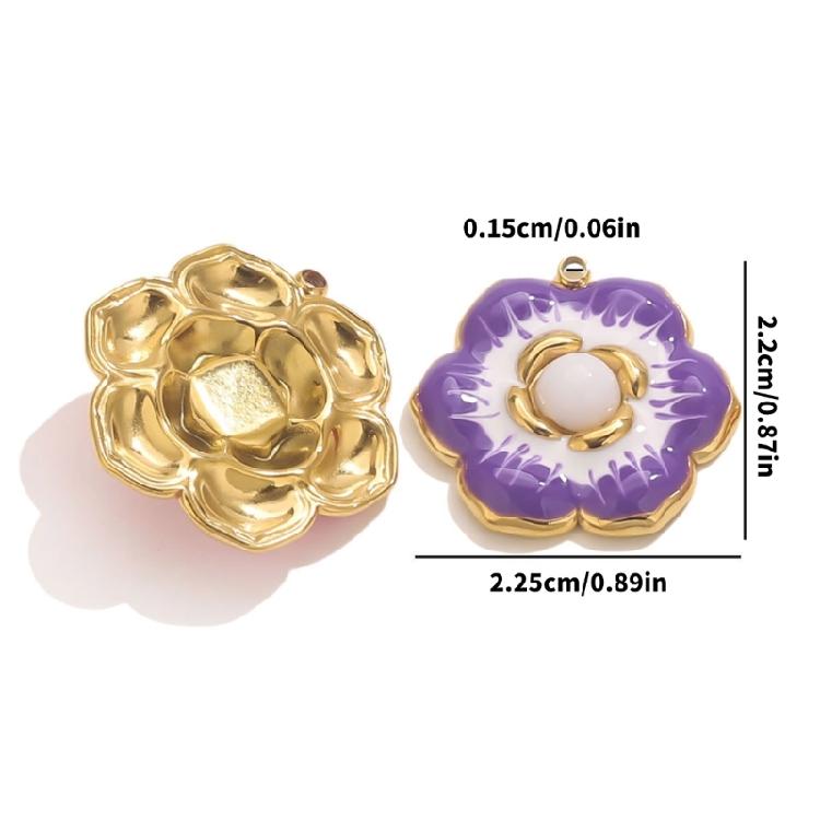 Polierte Lebendige Florale Anhängerkomponente Für Individuelle Halsketten Armbänder Ohrringe Basteln