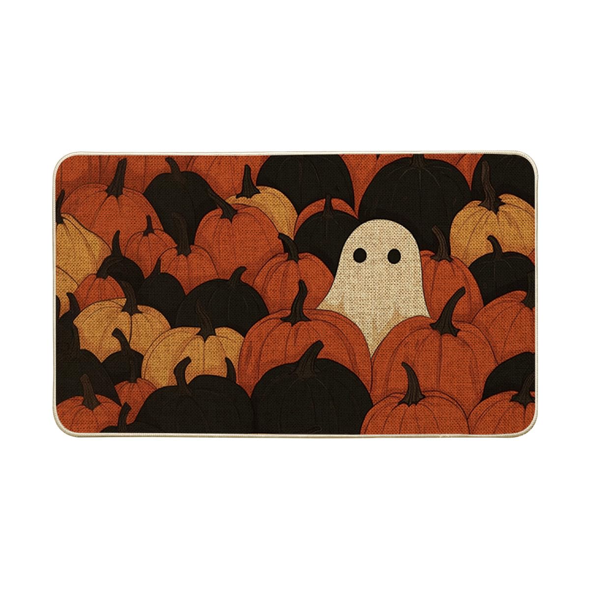 

Ghost Pumpkin Halloween Doormat Low-Profile No Slip Washable Area Rug for Home Decoration Floor Mat for Indoor Outdoor 40X60CM(1.3X2FT