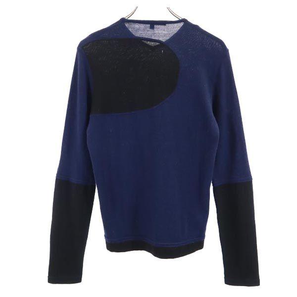 ALESSANDRO DELL ACQUA Long Sleeve Knit 48 Navy System Sweater Women Used