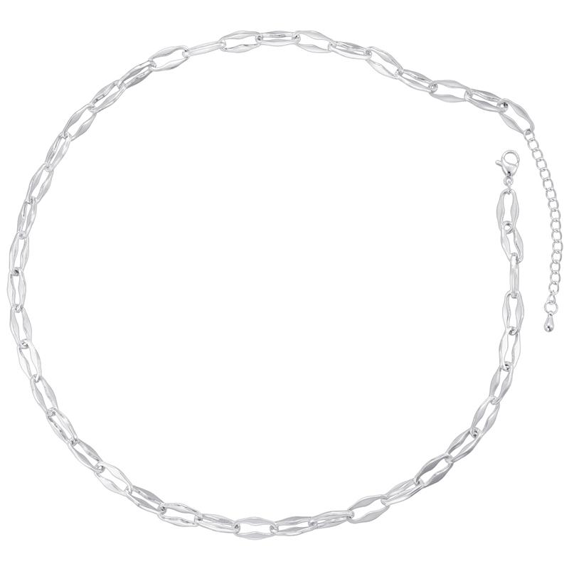 ZHUKOU Copper-Plated Gold Oval Lip Chain - Versatile O-Shaped Ripple Collar Necklace Accessory for Jewellery Making:VL729