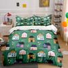 Colorful Houses Patterned Design. Print Bedding Set 1 Duvet Cover 2 Pillowcases For Adult And Children Luxury Gift Full Size