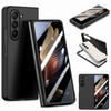 For Samsung Galaxy Z Fold6 5G Case Rubberized PC Phone Cover with Tempered Glass Film