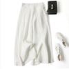 Cotton and Linen Wide-leg Trousers Skirt Pants Women's Loose Semi-elastic High-waisted Thin Nine-point Pants