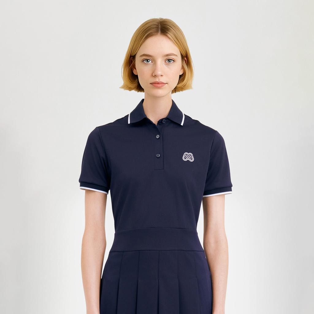 MARTINE GOLF Basic Collar One-Piece_Navy