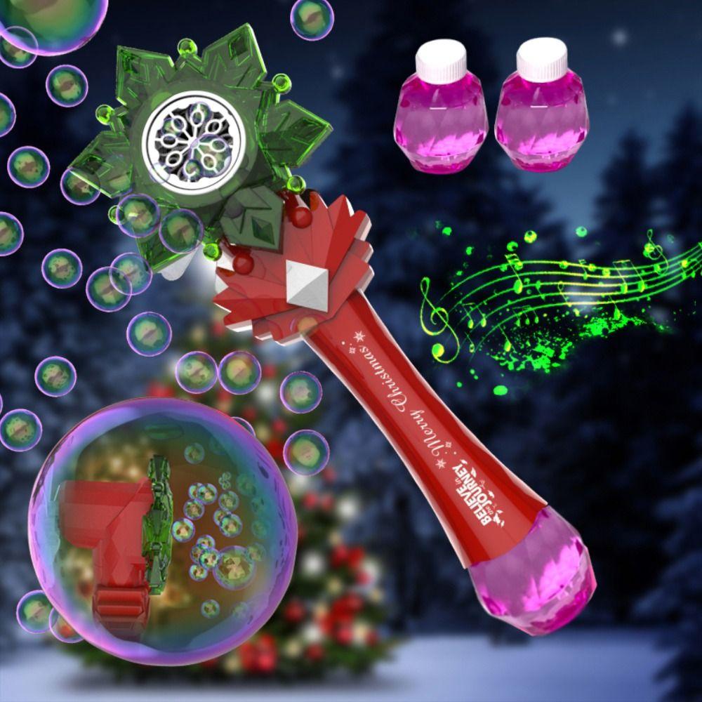Snowflake Electric Santa Claus Bubble Machine Christmas Bubble Maker Kids Toy New Year Gift