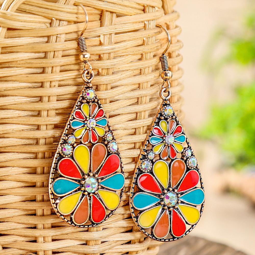 Boho Dangle Earrings for Women Geometric Multicolor Oil Drop Perfect to Match Various Outfits for Work Daily Wear Gift Versatile