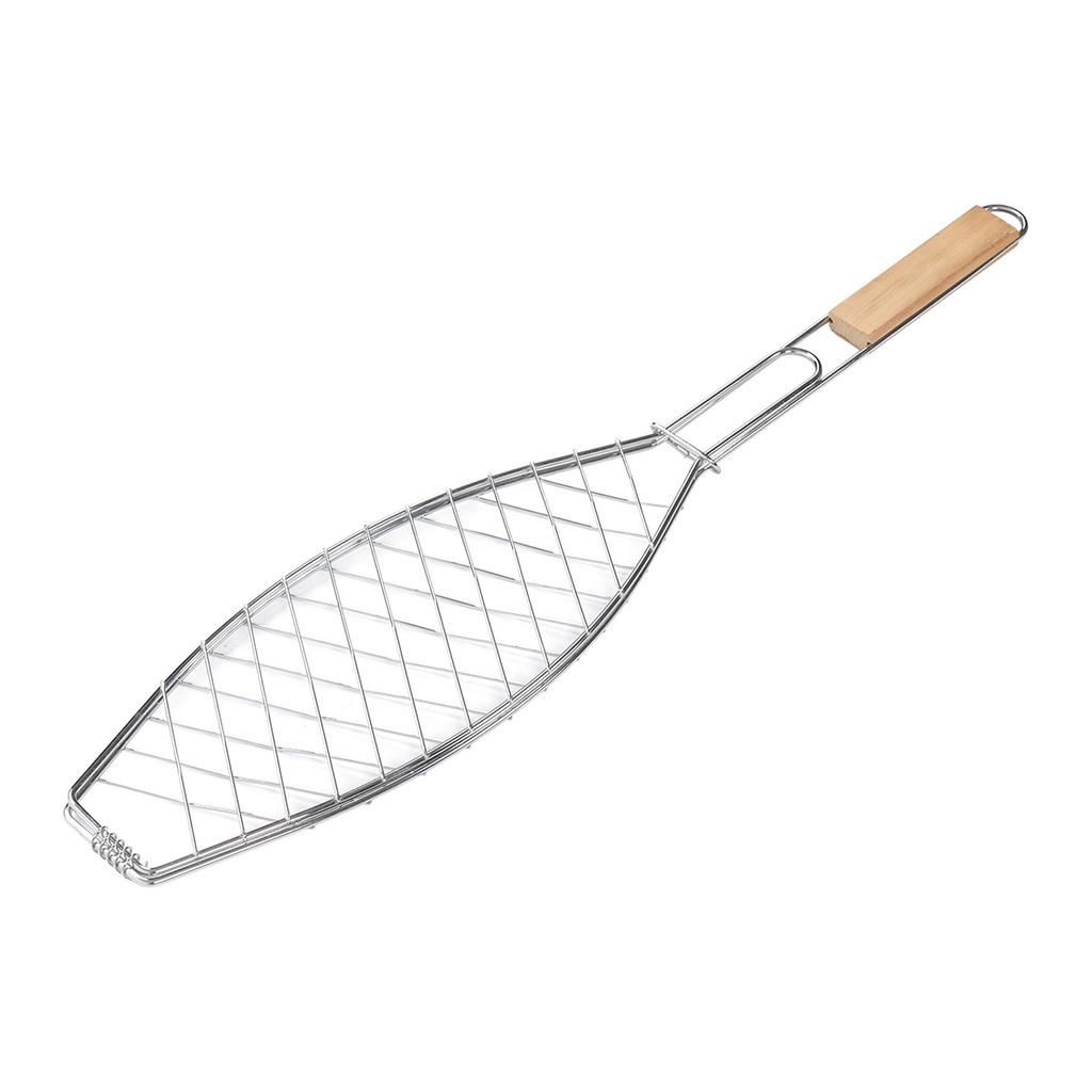 Stainless Steel Fish Grill Basket Compact Easy To Store Grilling Basket with Handle for Outdoor