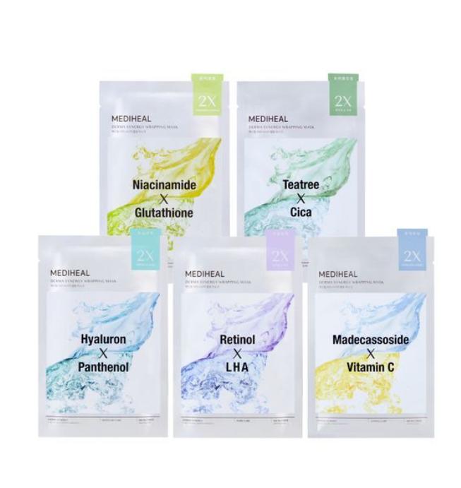 Mediheal Derma Synergy Wrapping Mask 10 Sheets – Korean Skincare Sheet Mask (5 Variants)