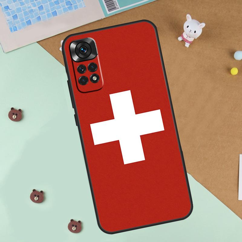 Schweiz Schweizer Flagge Hülle Für Xiaomi Redmi Note 13 14 9 10 11 12 Pro 10S 11S 12S Hülle Für Redmi 13C 10C 12C 14C
