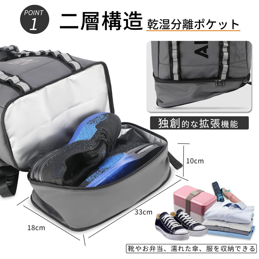 AISFA Quadrado 30L Serve para Negócios com Carregamento USB Perfeito para Emergência ao Ar Livre e Armazenamento Mochila Masculina, Impermeável, PCs de 15,6 polegadas, Laptops, Porta,