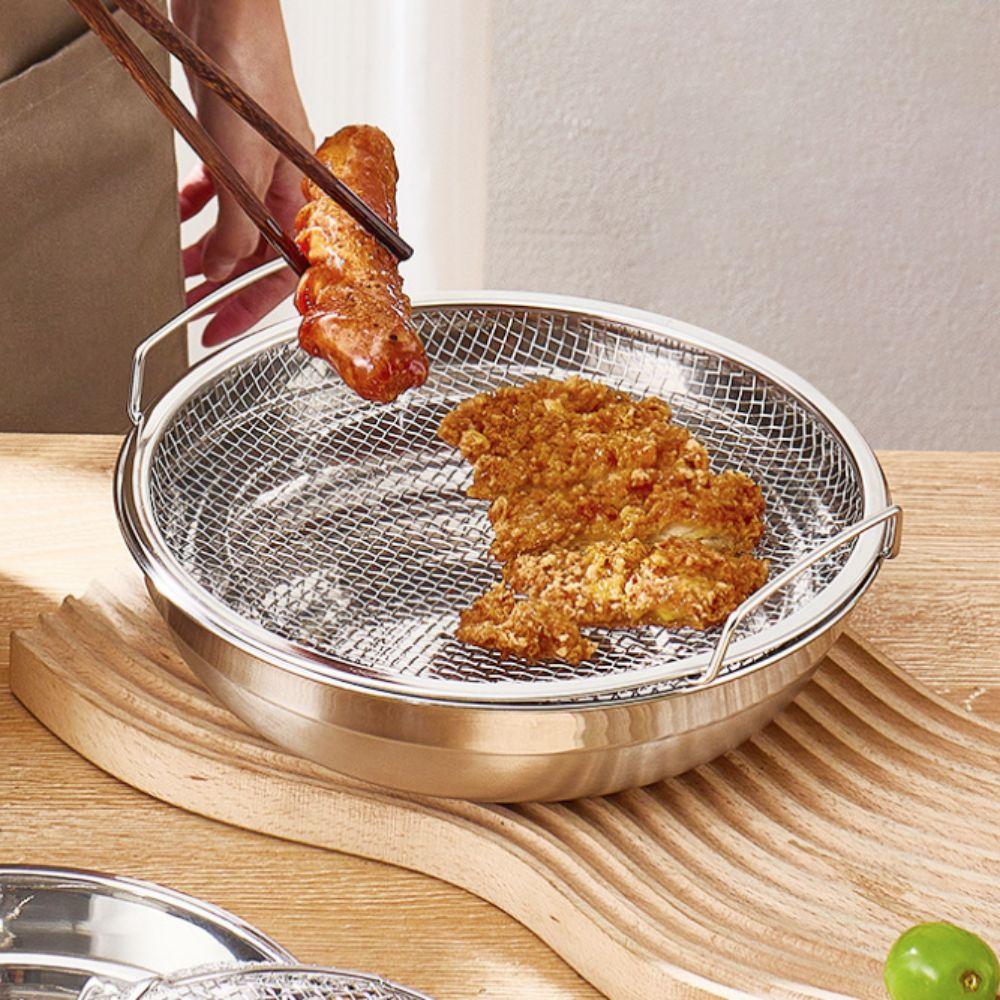 Rust-proof Oil Filter Tray Stainless Steel Air Fryer Drain Basket Oil Strainer Tray  Snack