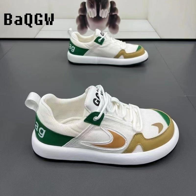 Модные дизайнерские белые кроссовки на платформе с цветными блоками для мужчин — фото 4