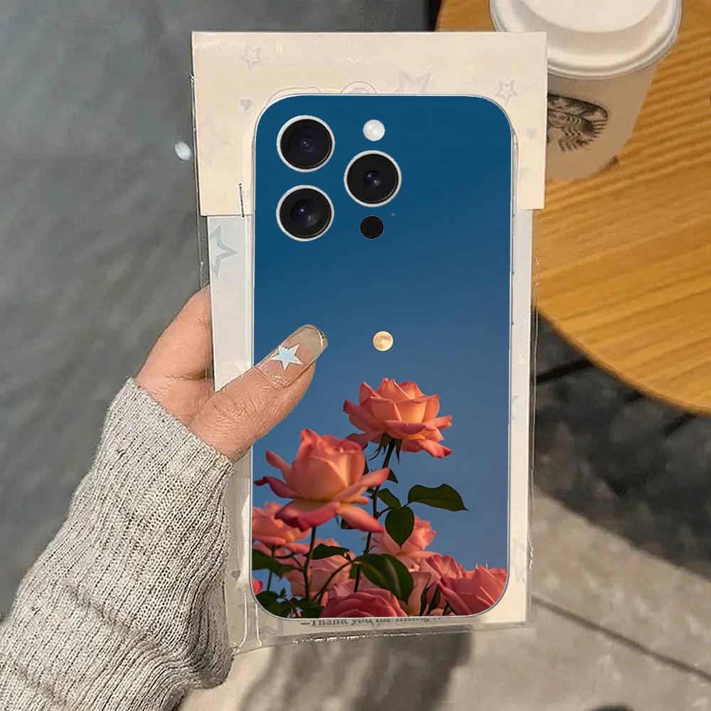 Fresh Little Flowers Phone Case For IPhone 17 16 15 14 Plus 13 12 11 Pro Max Phone Back Cover Transparent Shockproof Cover