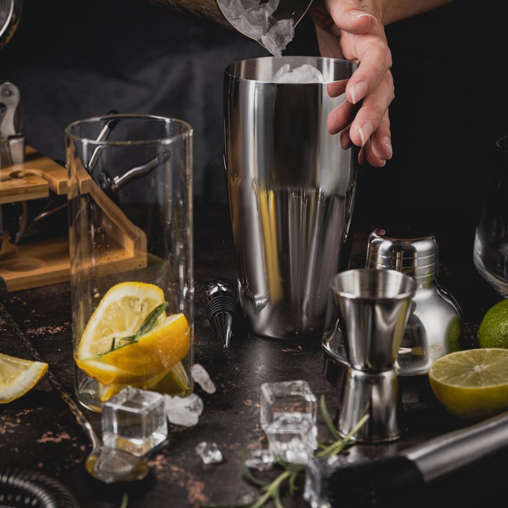 Zestaw barmański do drinków koktajli 13-ele Shaker srebrny KLAUSBERG KB-7654