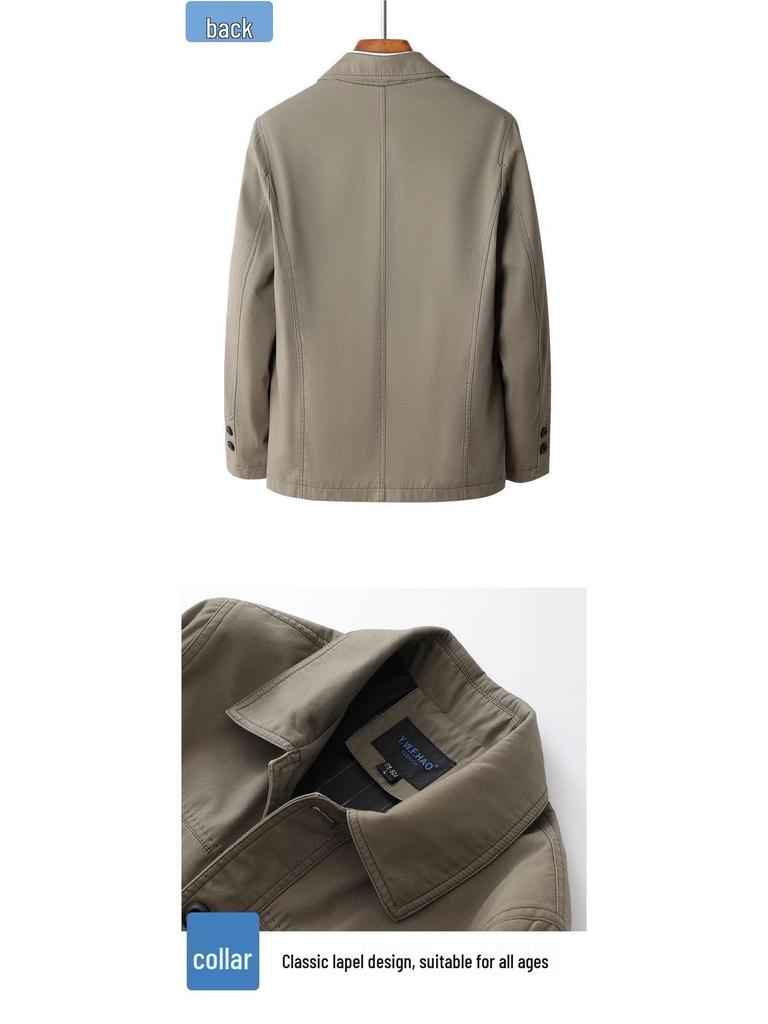 Dad's Spring & Autumn Cotton Jacket for Middle-Aged & Elderly Men - Casual, Comfortable Grandpa's Top