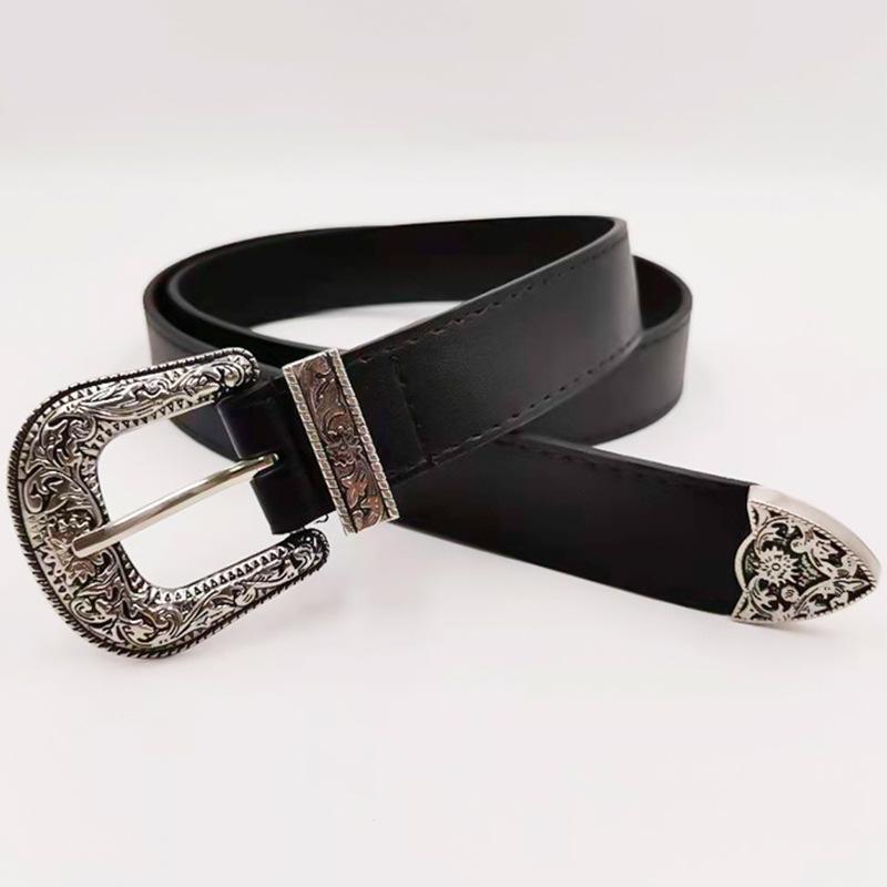 European and American Retro Three-piece Set for Girls' Belts Fashionable and Popular Imitation Leather Jeans Belts