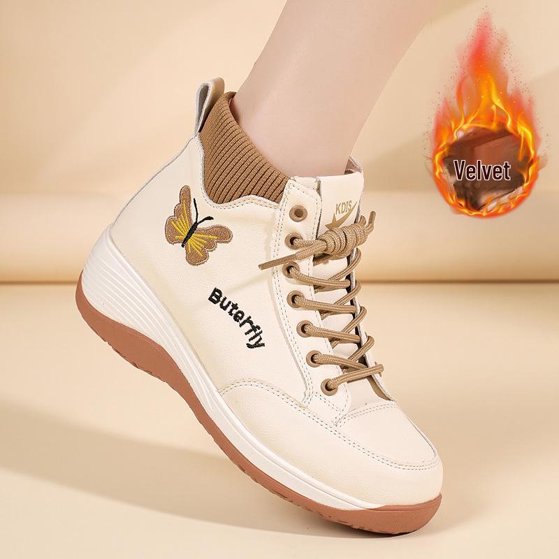 Herbst/Winter 2025 Damenmode Butterfly Wedge Stiefel - Dicke Sohle, Bequeme Passform