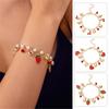 Unique Fruit Bracelet Handmade Heart Beads Bracelet Alloy Texture Adjustable Bracelet for Present and Everyday Wear