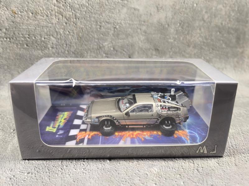 

MJ 1/64 Металевий Назад у Майбутнє Машина Часу DMC-12 Лита Модель Автомобіля Класична Металева Точність Колекція Автомобілів Дисплей Подарунок