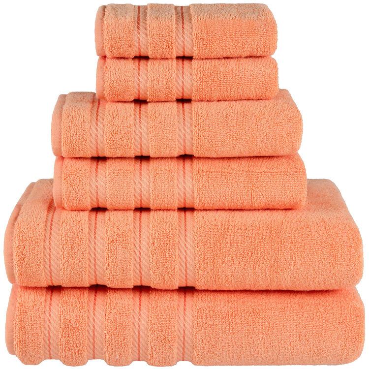 Hochwertiges Superweiches Hochabsorbierendes Luxus Gewebtes Dobby-Rand 6-teiliges 100% Baumwolle Handtuchset Umweltfreundlich Schnelltrocknend OEKO-TEX