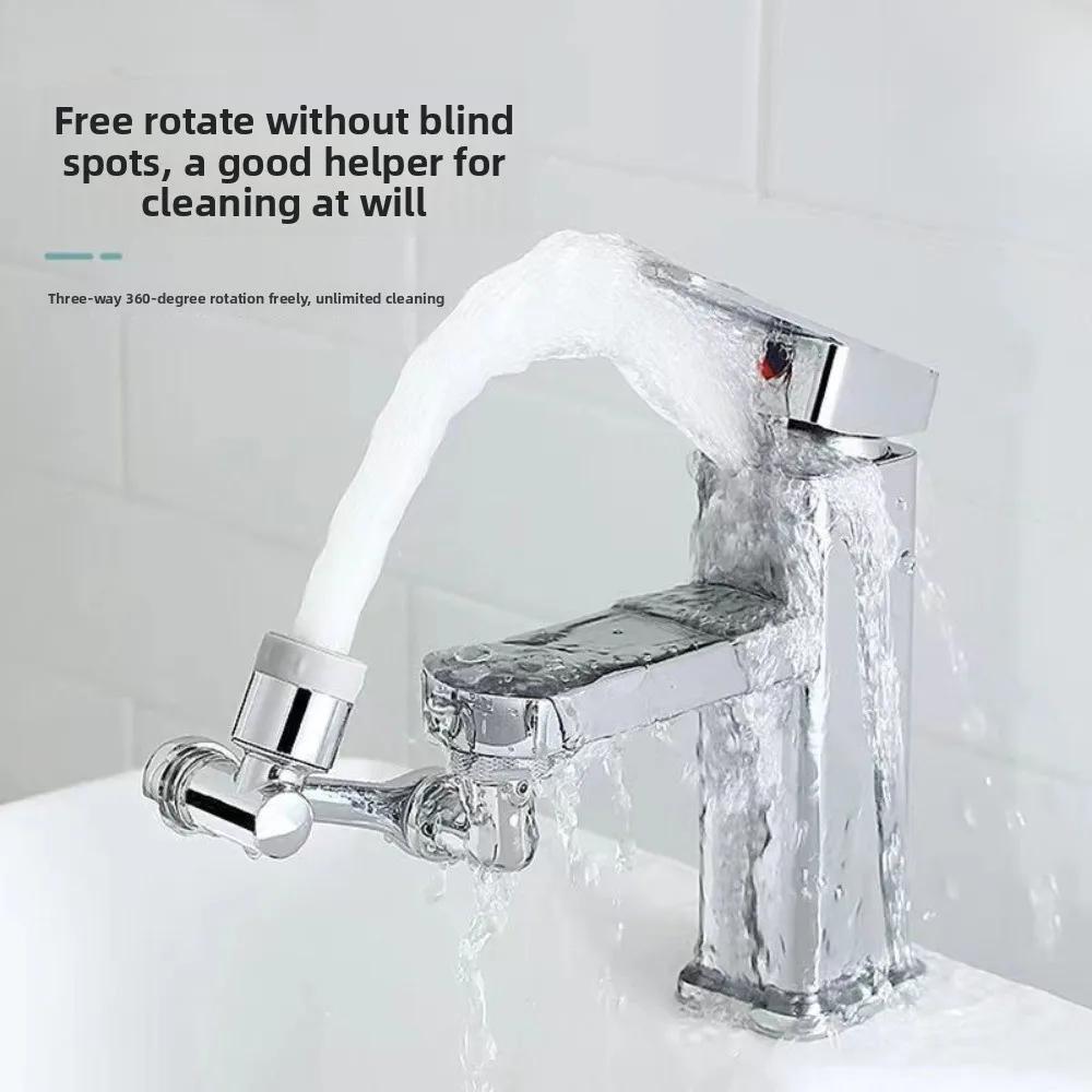 2 Pcs Universal Swivel Faucet Extender With Aerator &amp; 22/24mm Adapter, 360° Rotating Kitchen Sink Nozzle Attachment For Wash Basin