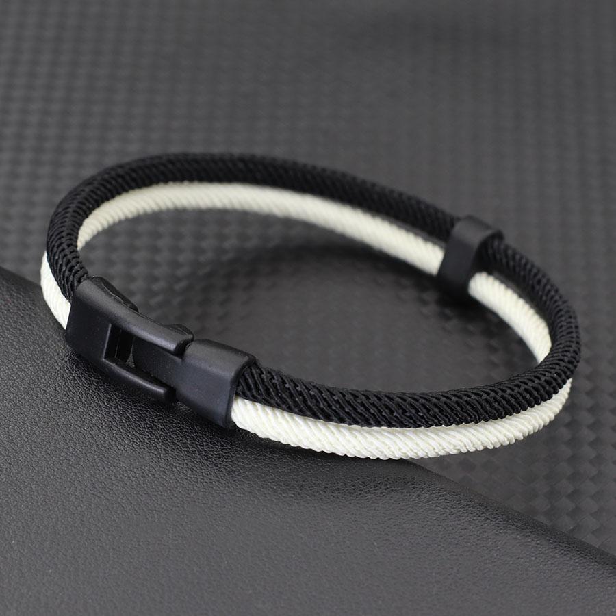 

Noter New Men Bracelet Grade A 4mm Bicolor Milan Rope Braslet Dark Blue Yellow Ukraine Braclet Accesorios Hombre Boyfriend Gift S 17.5cm 6.9Inch черный белый