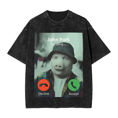 Herren T-Shirt Gewaschen Lustiges Schwein Meme Neuheit T-Shirts Kurzarm Rundhals T-Shirts Baumwolle Geschenkidee Kleidung