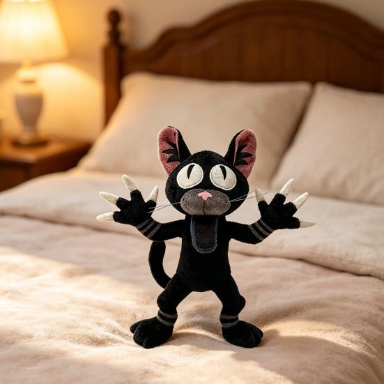 Forest Black Cat Plush Toy Cute Stuffed Animal for Kids Adults Huggable Doll with Expressive Pose Home Decor Photography 1pc Cat