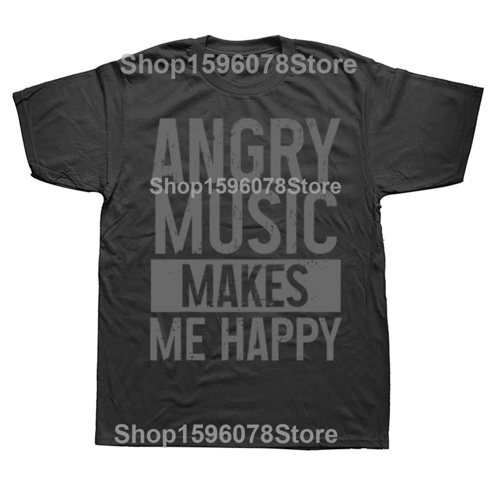 Funny Angry Music Heavy Metal 100 Cotton Tshirts Men Fashion Print Tshirt Loose Oversized Streetwear Hip Hop Unisex T Shirt