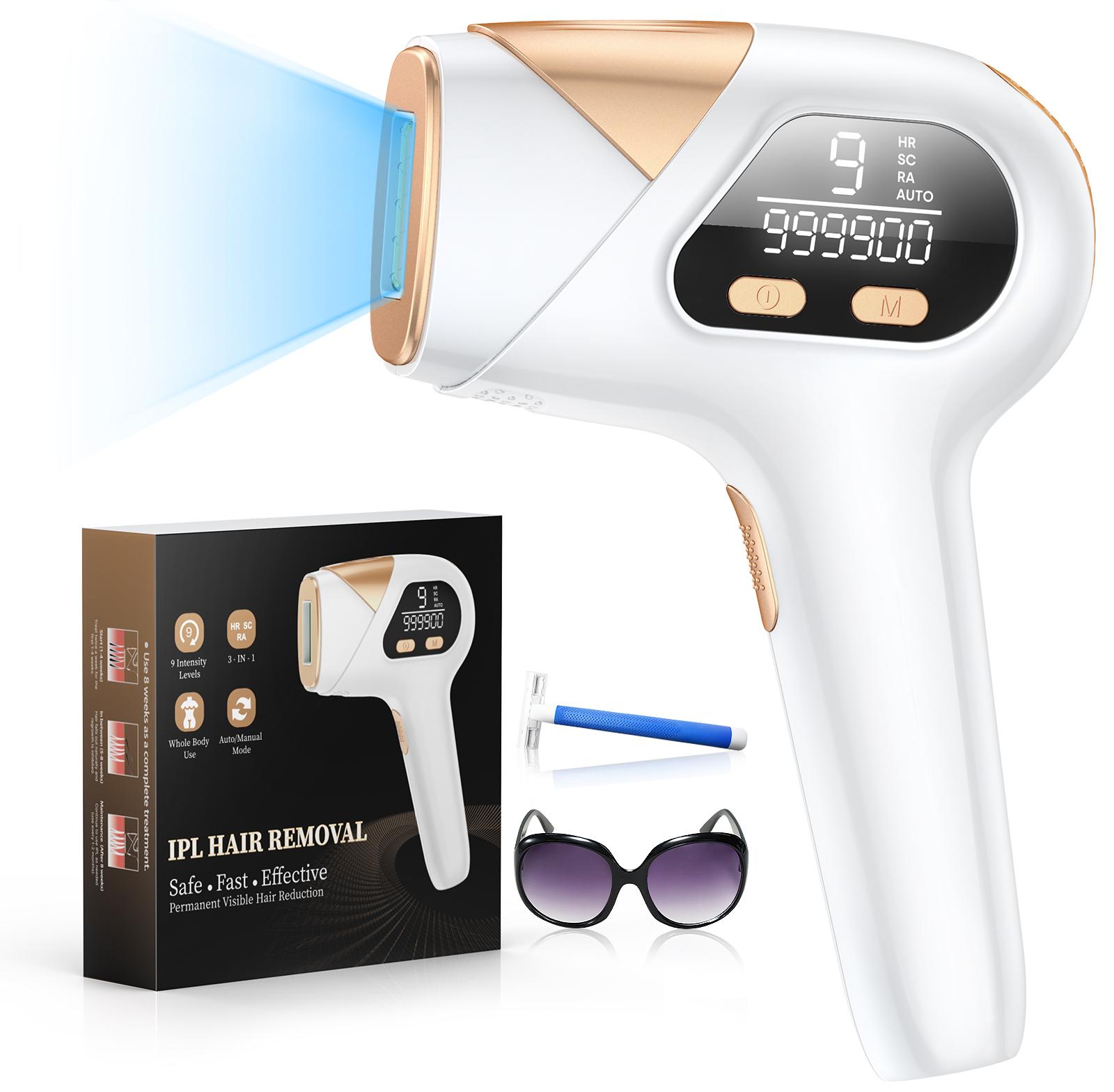

IPL Laser Hair Removal Device for Women Men 3 in 1 Upgraded to 999,900 Flashes Permanent for Facial Legs Arms Bikini Home Use белого золота