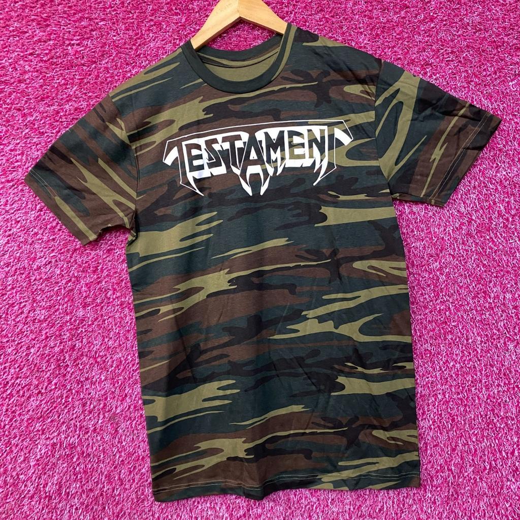 Testament Bay Area Thrash Camo 100% Cotton T-shirt Mens Tees Top