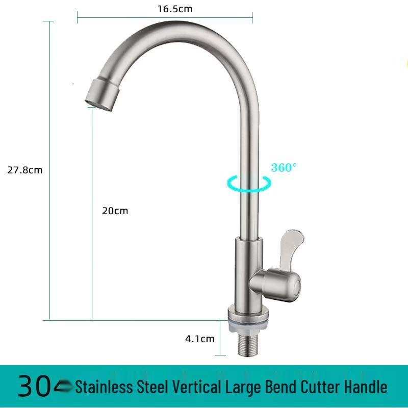 

Lilion 304 Stainless Steel Single Cold Kitchen Faucet