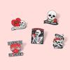 Male Heart-shape Ghost Korean Style Brooch Halloween Enamel Pins Clothes Decor Women Scarf Pins