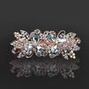 Clip de Primavera de Circonita Blanca Flor de Pedrería Brillante Clip Superior Clip Horizontal Elegante Adorno para el Cabello de Moda para Madres