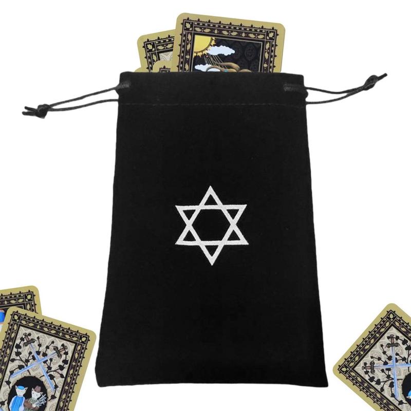 Tarot Pouch Bag Velvet Hexagram Print Tarot Card Storage Bag Novel Tarot Card & Dice Storage Bag Jewelry Pouch Board Game Tarot China Mainland