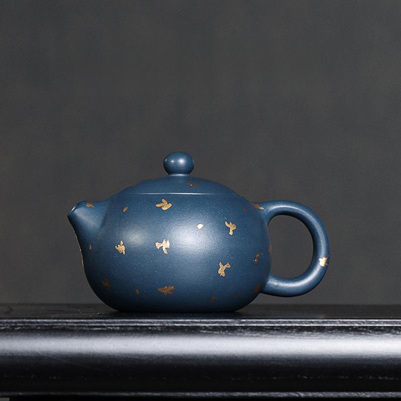 210ml Vintage Yixing Purple Clay Teapots Handmade Xishi Pot Raw Ore Azure Mud Kettle With Infuser Chinese Zisha Tea Set Tea Gift