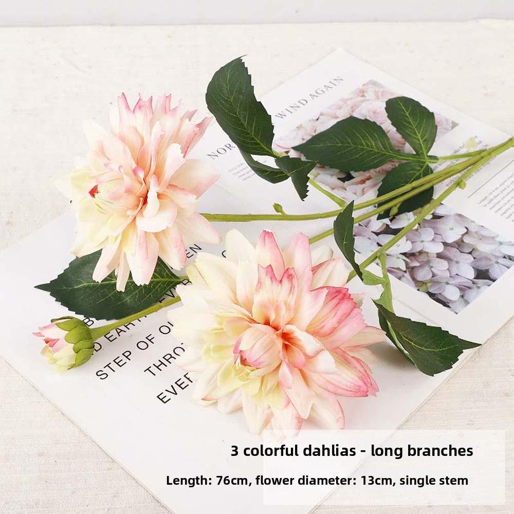 Real Touch Artificial Dahlia Flower Handmade Faux Dahlia Branch  Teacher's Day