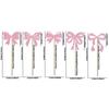 Bowknot Theme Party Decor Set Pink Tassel Banner Cake Toppers Gold Glitter Spiral Hanging Ornaments Girls Birthday Party Decor