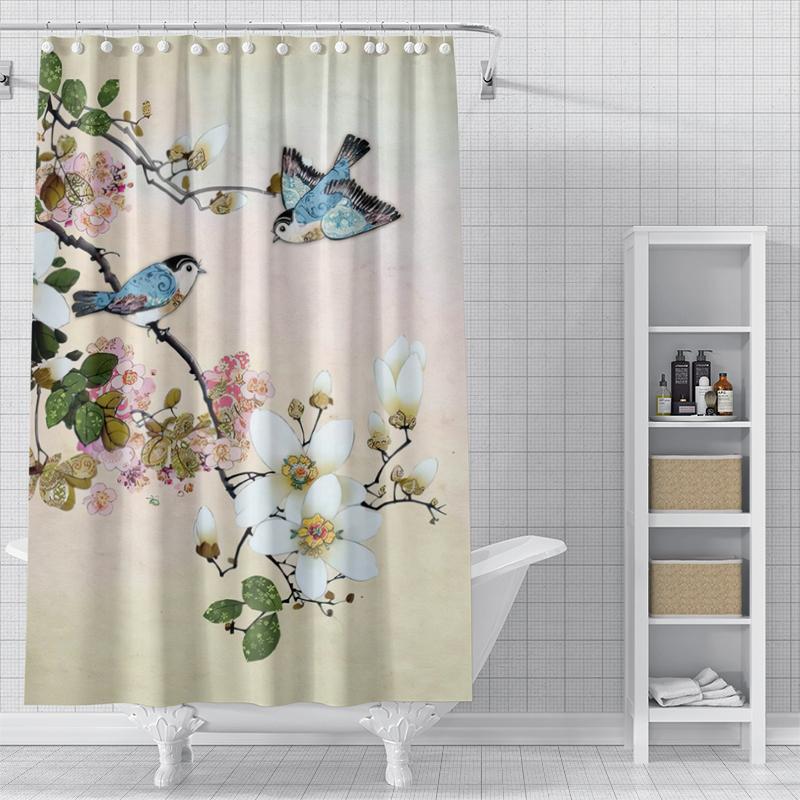 Domácí sprchové závěsy do koupelny voděodolná látka Přírodní Zvířecí Styl koupelnové Závěsy moderní sprchový závěs 180x200 240x200