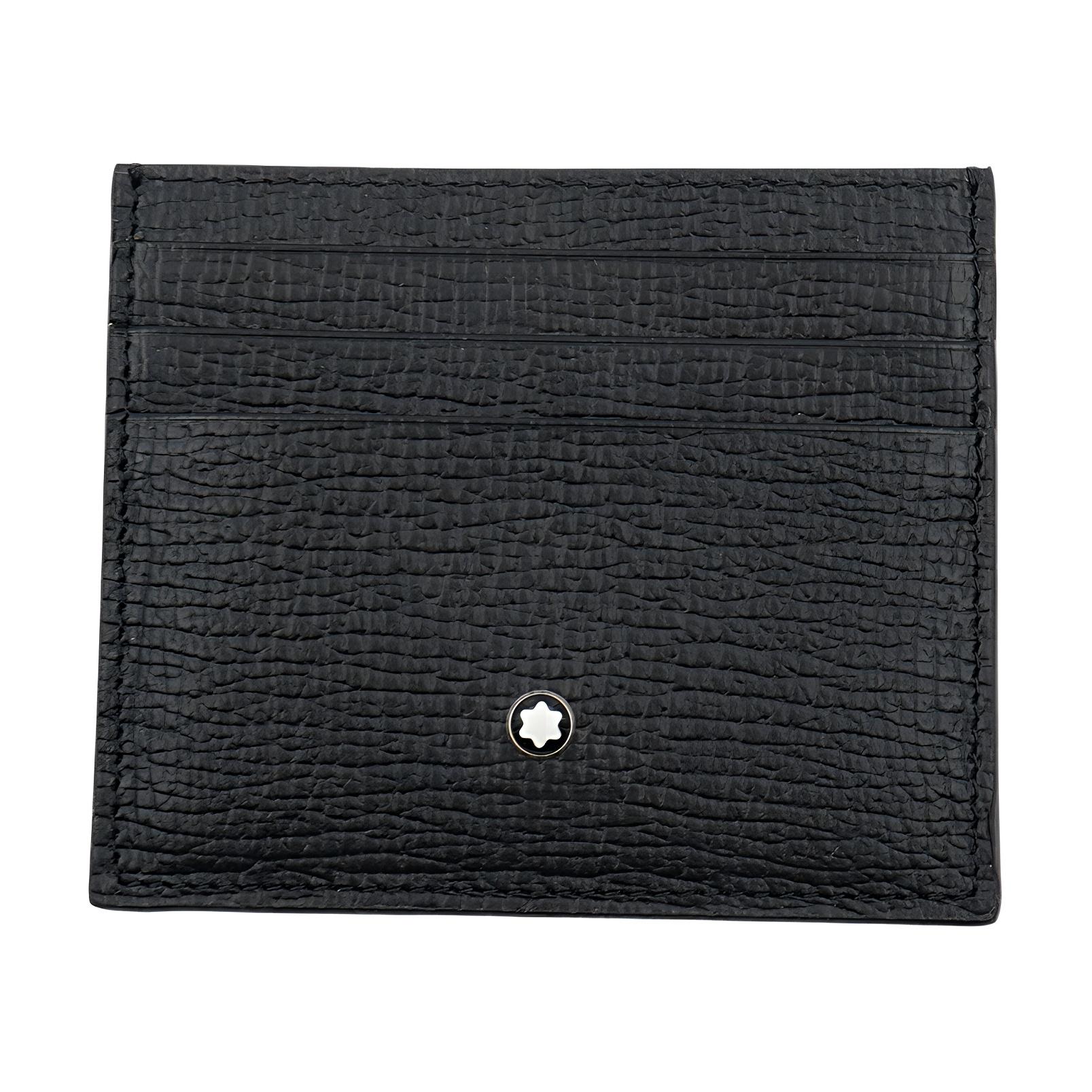 Montblanc Meisterstück Grain Leather Card Holder Men Card Holder Black 114918 Box(Basic Set+Box)
