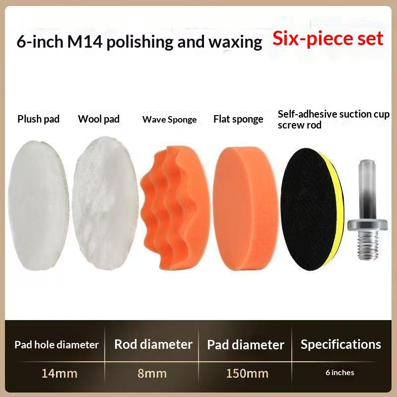 6Pcs Foam Pad Buffer Kit Polishing Machine Wax Pads 3/4/5/6/7 Inch For Removing Scratches Car Polishing Sponge Pads Set