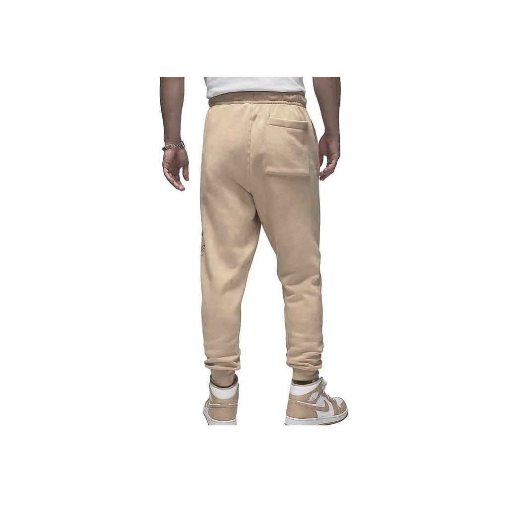 Jordan Essentials Logo Print Fleece-Lined Casual Drawstring Joggers Men Bottoms Maize FD7346-200