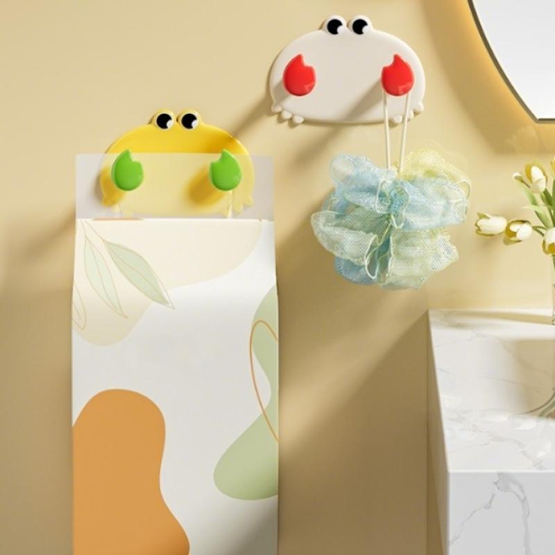 1/3 Stück Cartoon Krabbenförmige Wandhaken Starke Klebehaken Haken Für Küche Badezimmer Wohnheimzimmer Dekor Aufbewahrungshaken